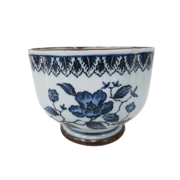 Vintage Toyo Dover Blue Pottery Bowl Vase - Picture 1 of 7